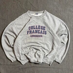 Gildan College Francais Longueuil grey crewneck sweatshirt - L‎
